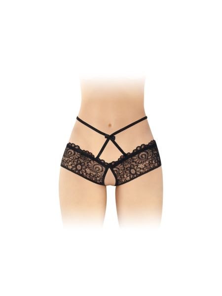 Трусики з відкритим доступом Fashion Secret Celia Black, лямки на талії
