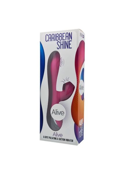 Вібратор-кролик 3 в 1 з вакуумом і пульсівною стимуляцією точки G Alive Caribbean Shine Magenta