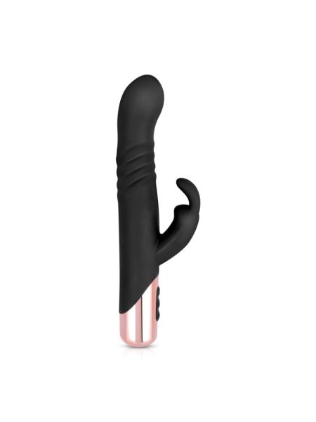 Вібратор-кролик Rosy Gold - Rabbit Vibrator with thrusting function - Black