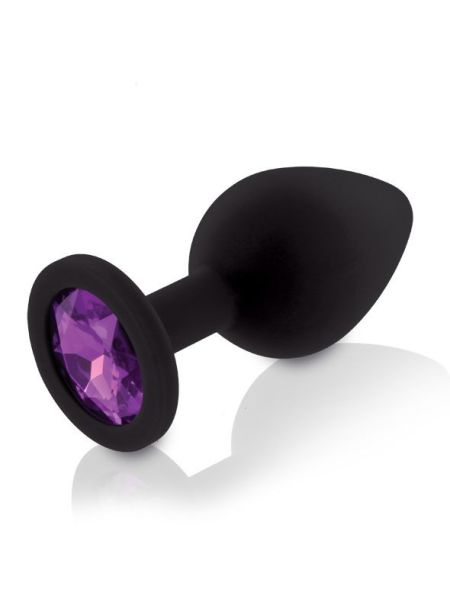 Набір силіконових анальних пробок із кристалом Rianne S: Booty Plug Set Black, діаметр 3,2см, 3,5см, 4,2см