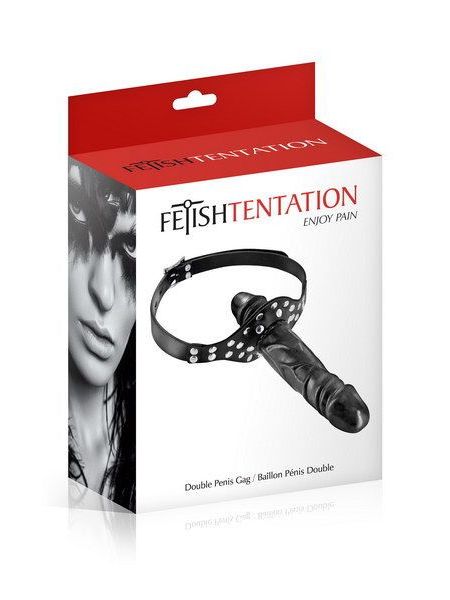 Кляп з подвійним фалоімітатором Fetish Tentation Double Penis Gag