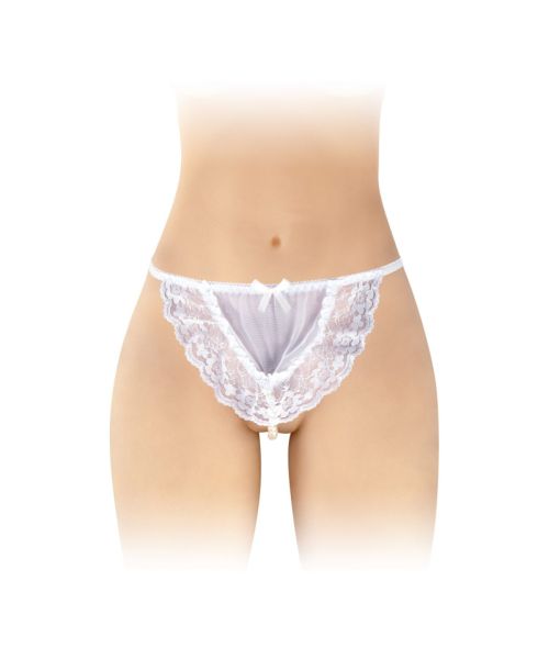 Трусики-стрінги з перлинною ниткою Fashion Secret KATIA White