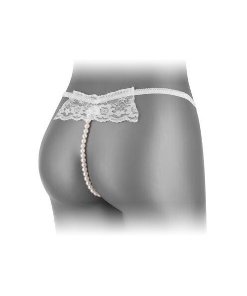Трусики-стрінги з перлинною ниткою Fashion Secret KATIA White