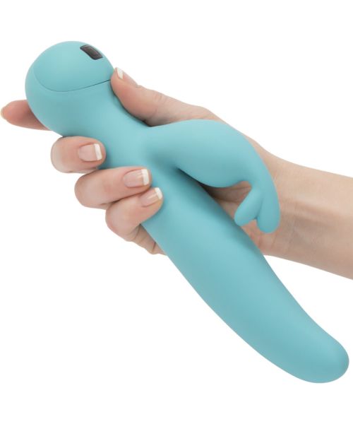Вібратор-кролик Touch by SWAN - Trio Teal, сенсорне керування, ротація, діаметр 3,8 см