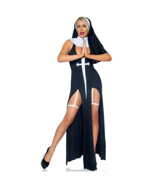 Костюм монашки-грішниці Leg Avenue Sultry Sinner L, сукня, головний убір, комір