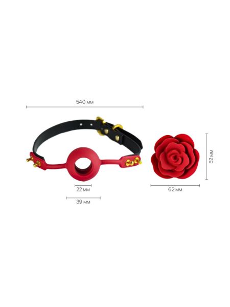 Розкішний кляп у вигляді троянди Zalo - Rose Ball Gag, подвійне використання