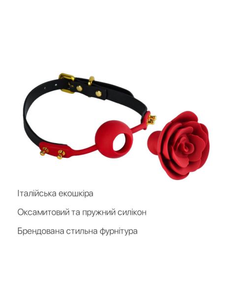 Розкішний кляп у вигляді троянди Zalo - Rose Ball Gag, подвійне використання