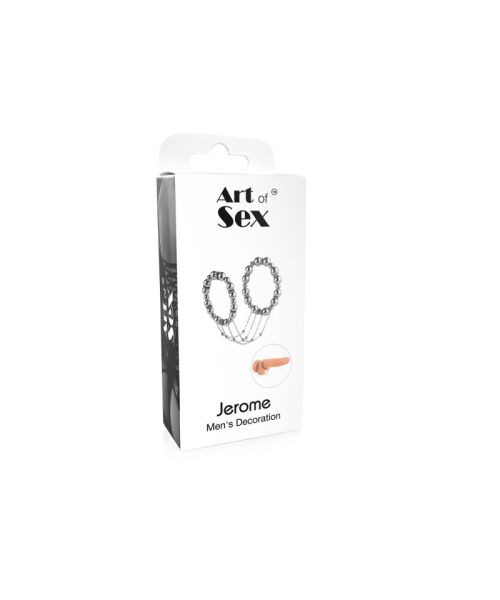 Сексуальна прикраса на пеніс та мошонку Art of Sex - Jerome, Срібло