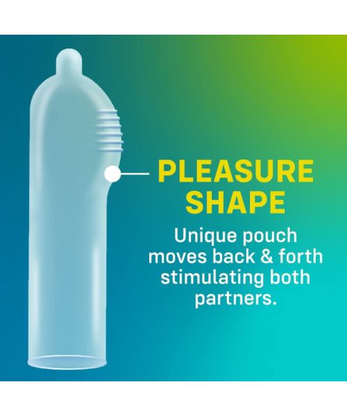 Презерватив ONE Pleasure Plus, 1 шт, з ребристою ділянкою на кінці, зі змазкою