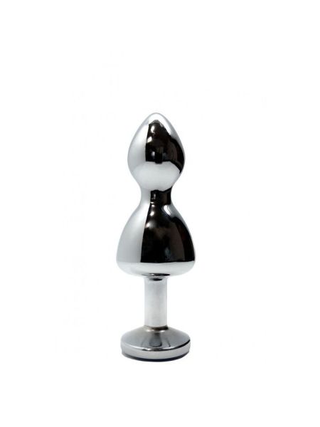 Металева анальна пробка Wooomy Lollypop Double Ball Metal Plug Red S, діам. 2,8 см, довжина 8,5 см