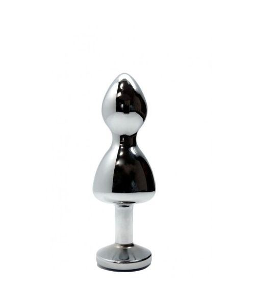 Металева анальна пробка Wooomy Lollypop Double Ball Metal Plug Red S, діам. 2,8 см, довжина 8,5 см