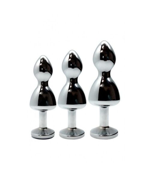 Металева анальна пробка Wooomy Lollypop Double Ball Metal Plug Red S, діам. 2,8 см, довжина 8,5 см