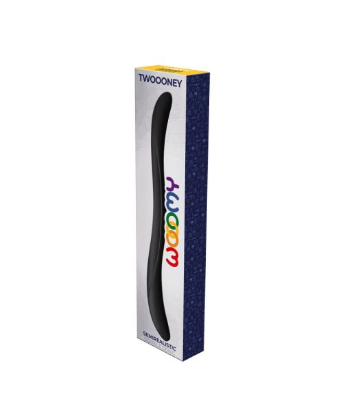 Подвійний фалоімітатор Wooomy Twoooney Semirealistic Double Dong Black, діаметр 3 та 3,8 см