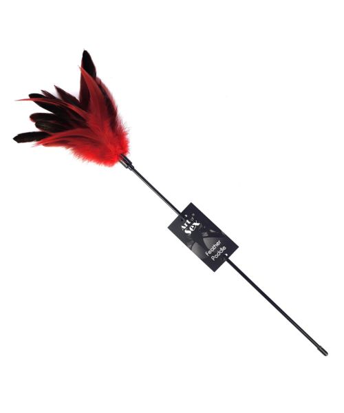 Лоскітка з пером півня Art of Sex – Feather Paddle, червона