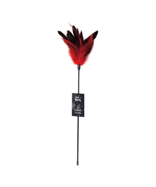 Лоскітка з пером півня Art of Sex – Feather Paddle, червона