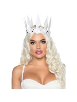 Корона злої королеви Leg Avenue Faux leather spiked crown White, штучна шкіра, заклепки