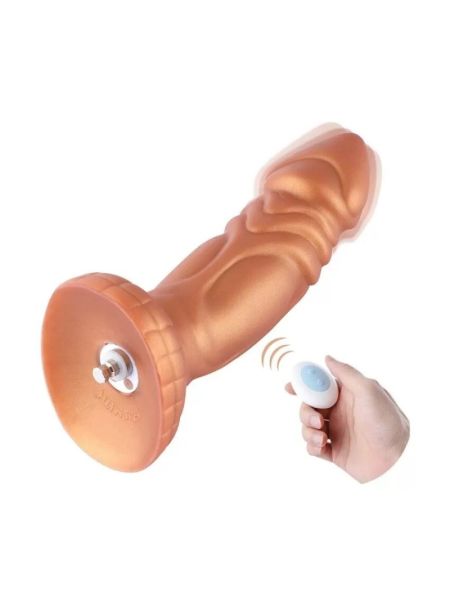 Фалоімітатор з вібрацією Hismith Slightly Curved Vibrating Silicone Dildo Monster Series, KlicLok
