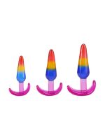 Набір анальних пробок Doc Johnson Crystal Jellies - Anal Trainer Set - Rainbow