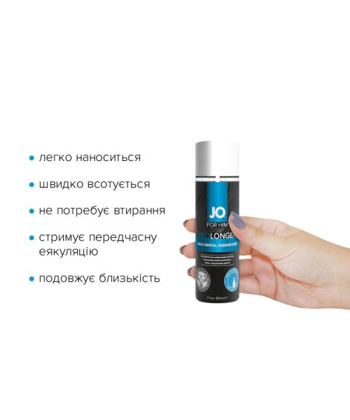 Пролонгувальний спрей JO Prolonger Spray with Benzocaine (60 мл) не містить мінеральних масел