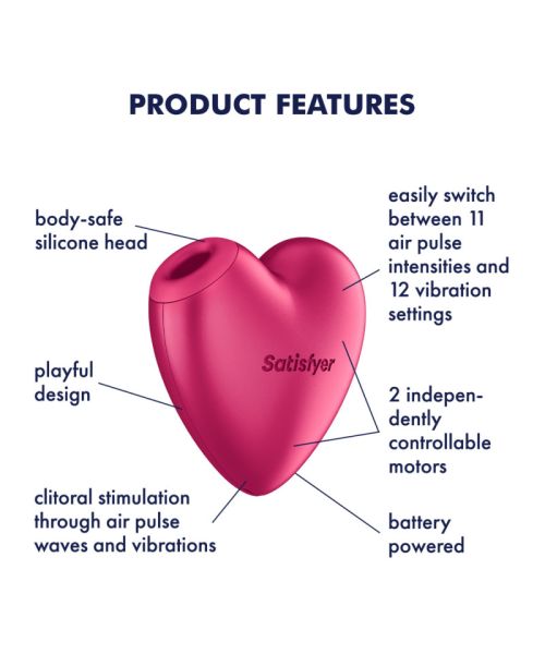 Вакуумний стимулятор-серце з вібрацією Satisfyer Cutie Heart Battery Series