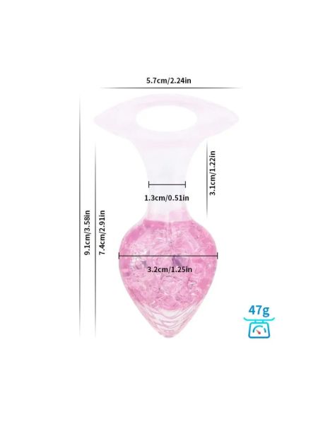Анальна пробка Liebe Seele Heart-shaped Crystal Anal Plug - Pink Medium