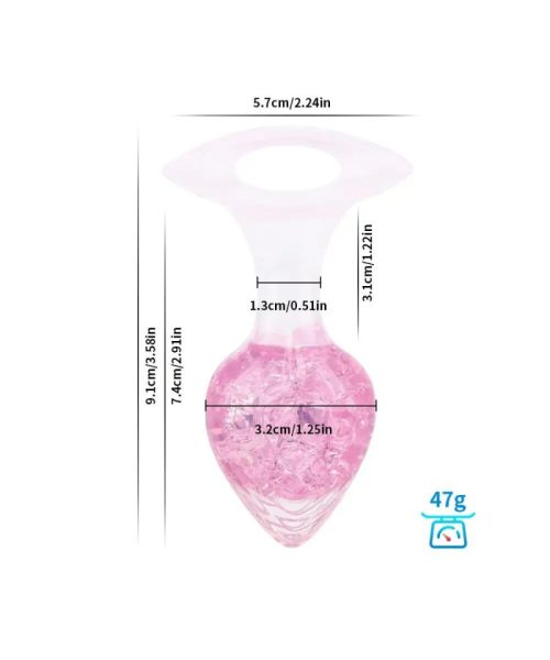 Анальна пробка Liebe Seele Heart-shaped Crystal Anal Plug - Pink Medium