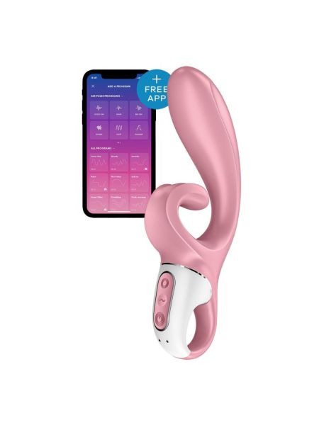 Смарт вібратор-кролик Satisfyer Hug Me Pink, 2 мотори, діаметр 4,2см, широка кліторальна частина