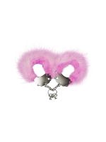 Наручники металеві Adrien Lastic Handcuffs Pink з рожевим пухнастим оздобленням