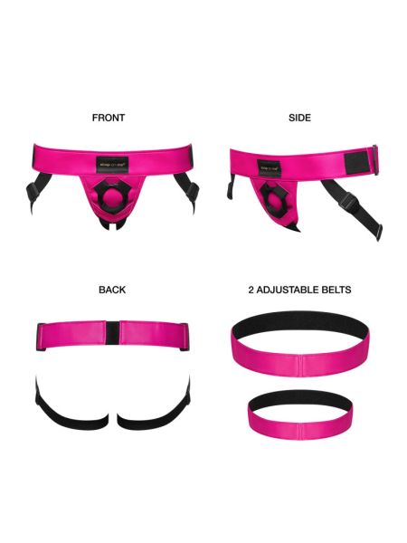Труси для страпона Strap-On-Me Leatherette Harness Curious  Fuchsia