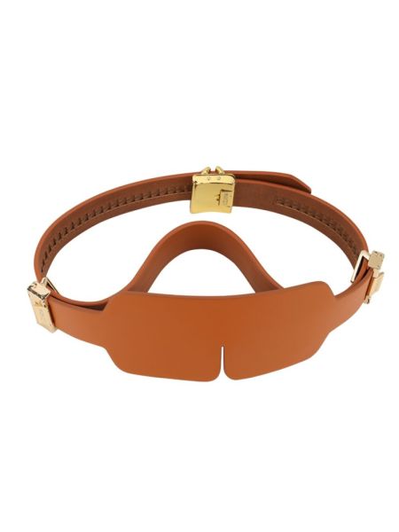 Маска на очі LOCKINK Blindfold Kit, коричнева, натуральна шкіра, регульований обсяг