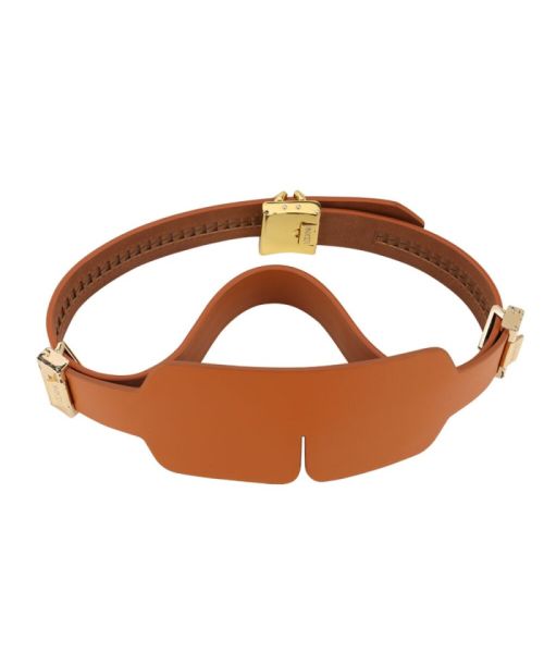 Маска на очі LOCKINK Blindfold Kit, коричнева, натуральна шкіра, регульований обсяг