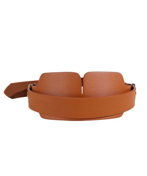 Маска на очі LOCKINK Blindfold Kit, коричнева, натуральна шкіра, регульований обсяг