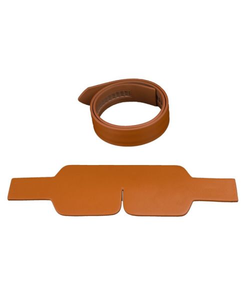 Маска на очі LOCKINK Blindfold Kit, коричнева, натуральна шкіра, регульований обсяг
