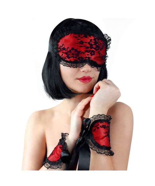 Мереживна маска на очі з наручниками Art of Sex – Mask and Handcuffs