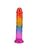 Дилдо Doc Johnson Crystal Jellies - 7 Inch Сlassic Dong - Rainbow