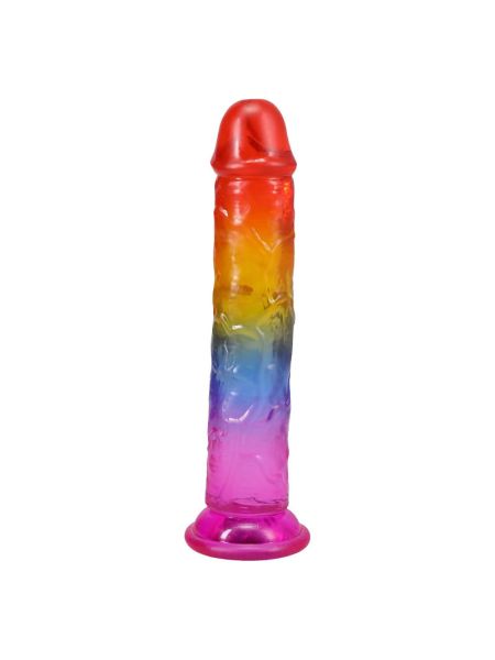Дилдо Doc Johnson Crystal Jellies - 7 Inch Сlassic Dong - Rainbow