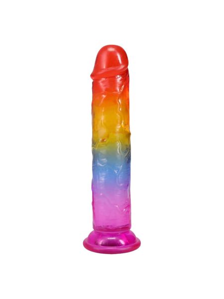 Дилдо Doc Johnson Crystal Jellies - 7 Inch Сlassic Dong - Rainbow