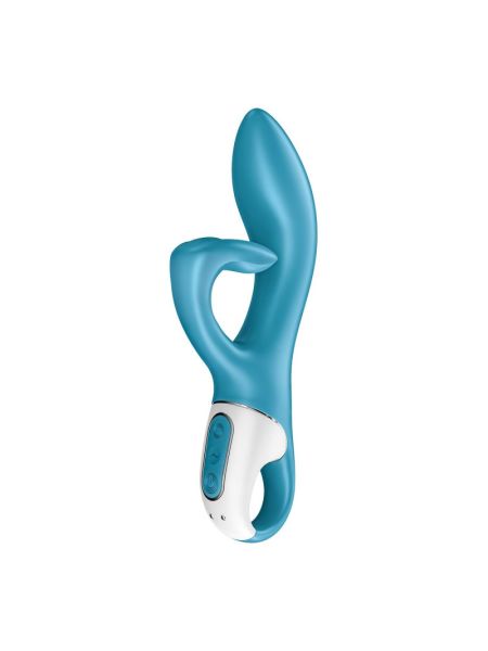 Вібратор-кролик із потрійним відростком Satisfyer Embrace me Turquoise, 2 мотори, діаметр 3,6 см