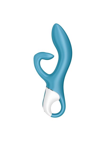Вібратор-кролик із потрійним відростком Satisfyer Embrace me Turquoise, 2 мотори, діаметр 3,6 см