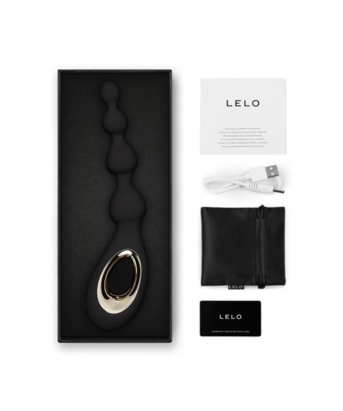 Анальне намисто з вібрацією LELO Soraya Beads Black, різний діаметр намистин, 8 режимів
