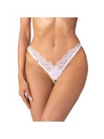Трусики-стрінги з мереживом Obsessive Arrowel White crotchless thong 2XL/3XL