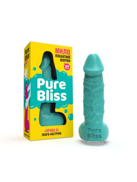 Мило у формі пеніса Pure Bliss BIG Turquoise, крафтове мило-член, натуральне
