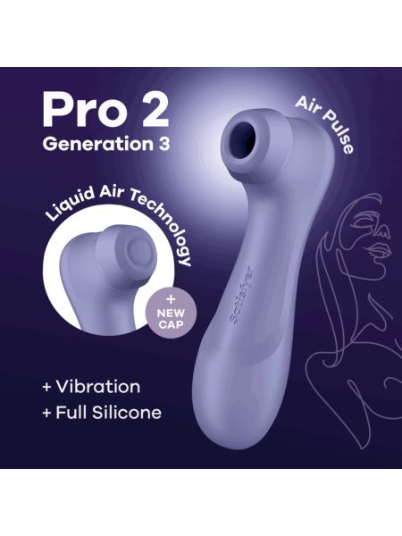Вакуумний кліторальний стимулятор Satisfyer Pro 2 Generation 3 with Liquid Air Lilac