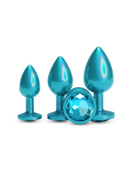Набір анальних пробок NS Novelties Rear Assets - Trainer Kit - Iridescent Teal - Teal Gem