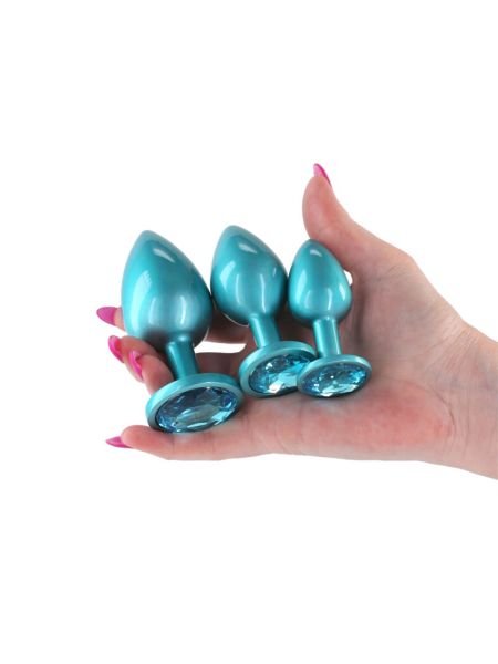 Набір анальних пробок NS Novelties Rear Assets - Trainer Kit - Iridescent Teal - Teal Gem