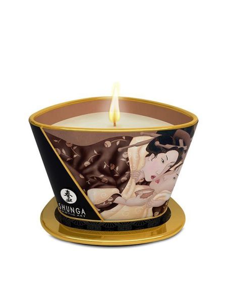 Масажна свічка Shunga Massage Candle – Intoxicating Chocolate (170 мл) з афродизіаками