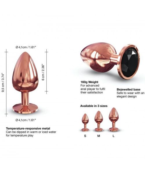 Металева анальна пробка із прикрасою у вигляді кристалу Dorcel - Diamond Plug L