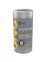 Презервативи ONE Vanish Hyperthin, 12 шт, ультратонкі, зі змазкою, подарункове паковання-тубус