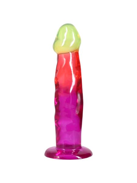 Дилдо Doc Johnson Crystal Jellies - 7.5 Inch Classic Dong - Rainbow