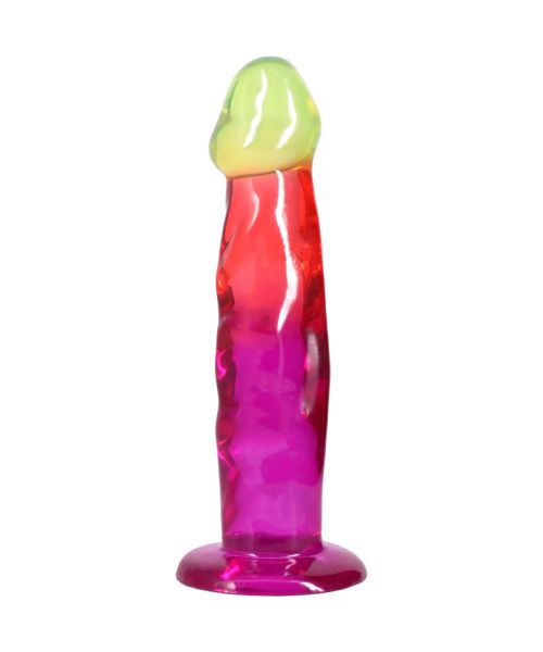 Дилдо Doc Johnson Crystal Jellies - 7.5 Inch Classic Dong - Rainbow